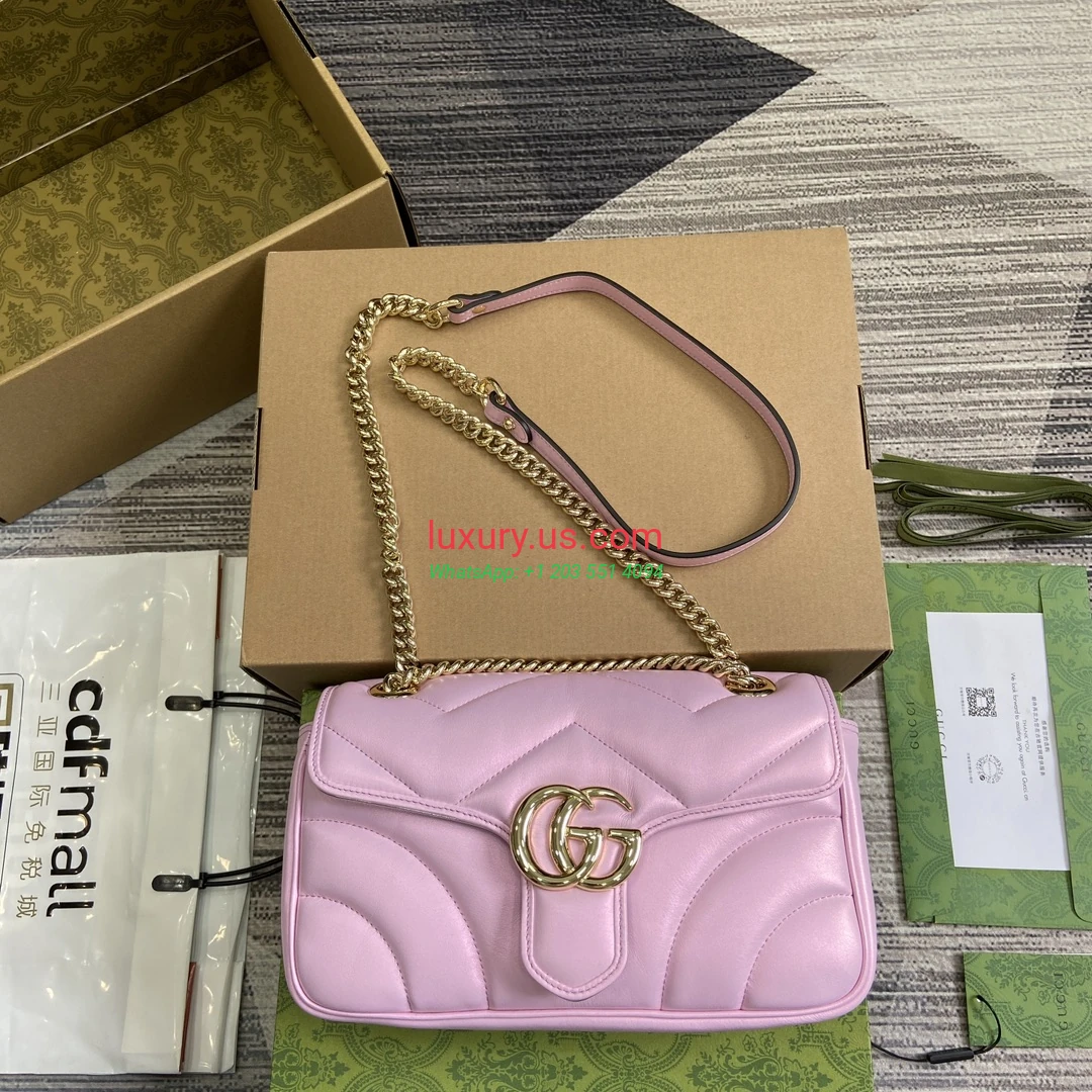 GUCCI GG Marmont G443497 Pink 26cm 15x26x7 cm Iridescent Pink - Replica Bag high-quality replicas, exquisite design, perfect details. GUCCI GG Marmont G443497 Pink 26cm 15x26x7 cm Iridescent Pink - Replica Bag high-quality replicas, exquisite design, perfect details.