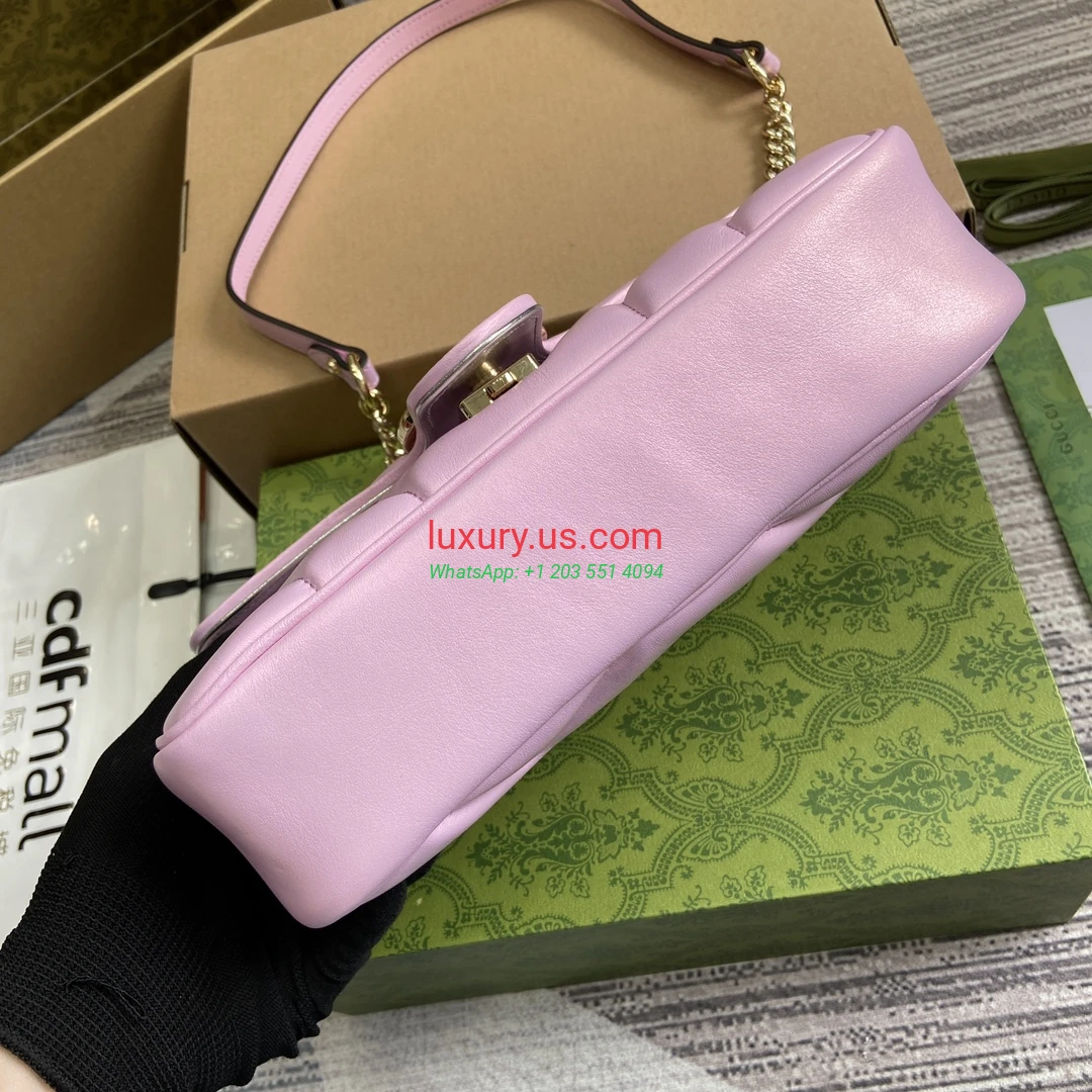 GUCCI GG Marmont G443497 Pink 26cm 15x26x7 cm Iridescent Pink - Replica Bag high-quality replicas, exquisite design, perfect details. GUCCI GG Marmont G443497 Pink 26cm 15x26x7 cm Iridescent Pink - Replica Bag high-quality replicas, exquisite design, perfect details.