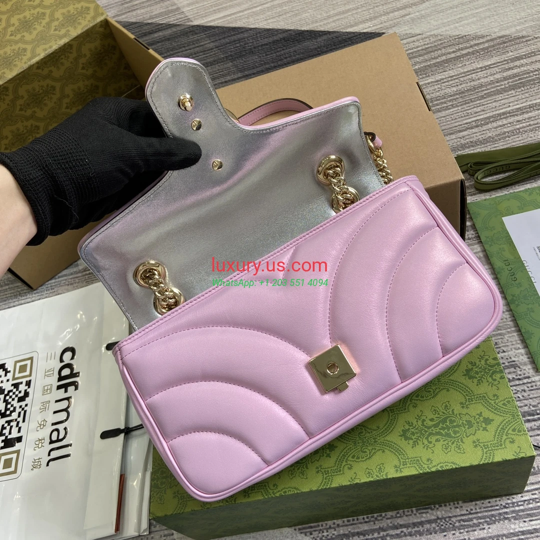 GUCCI GG Marmont G443497 Pink 26cm 15x26x7 cm Iridescent Pink - Replica Bag high-quality replicas, exquisite design, perfect details. GUCCI GG Marmont G443497 Pink 26cm 15x26x7 cm Iridescent Pink - Replica Bag high-quality replicas, exquisite design, perfect details.