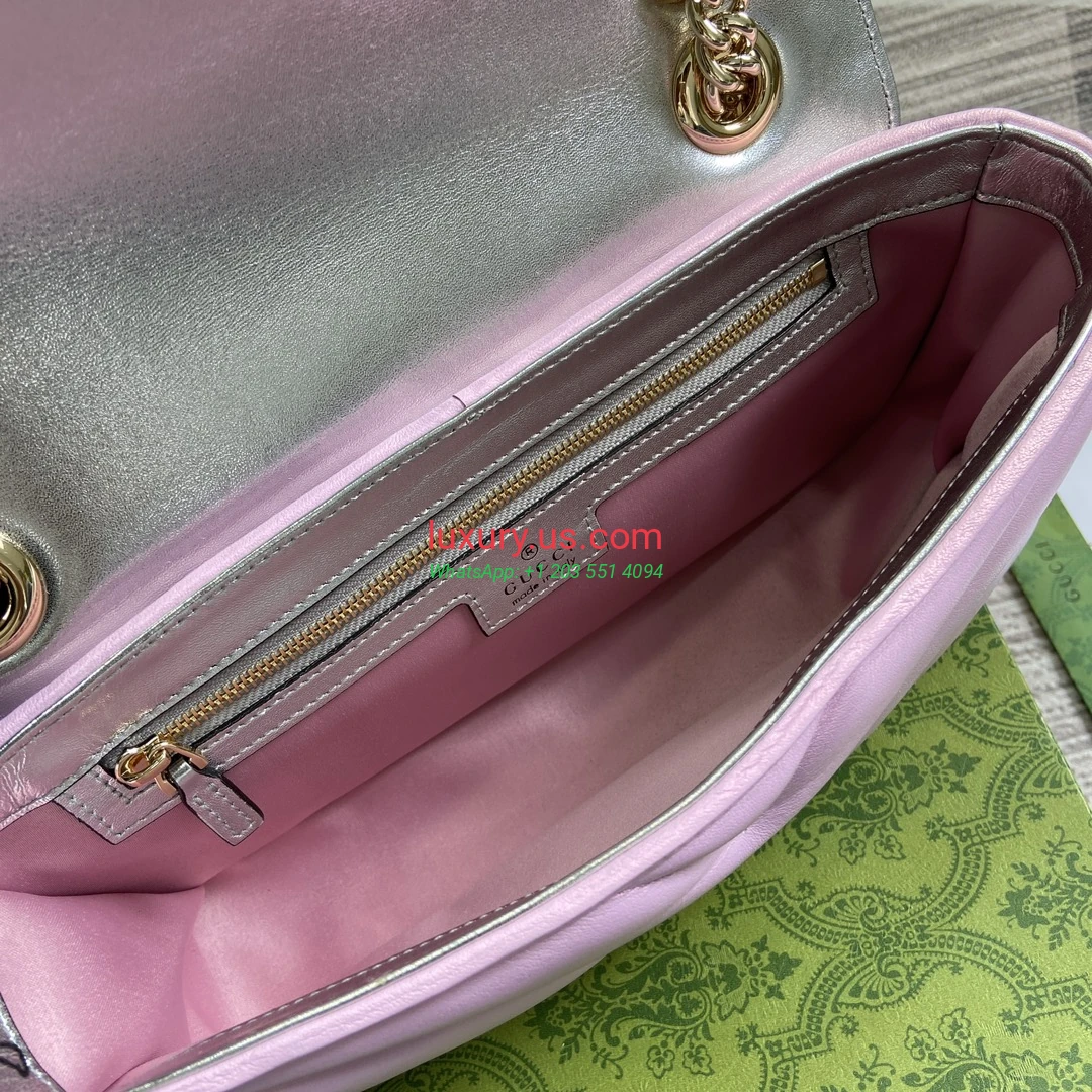 GUCCI GG Marmont G443497 Pink 26cm 15x26x7 cm Iridescent Pink - Replica Bag high-quality replicas, exquisite design, perfect details. GUCCI GG Marmont G443497 Pink 26cm 15x26x7 cm Iridescent Pink - Replica Bag high-quality replicas, exquisite design, perfect details.