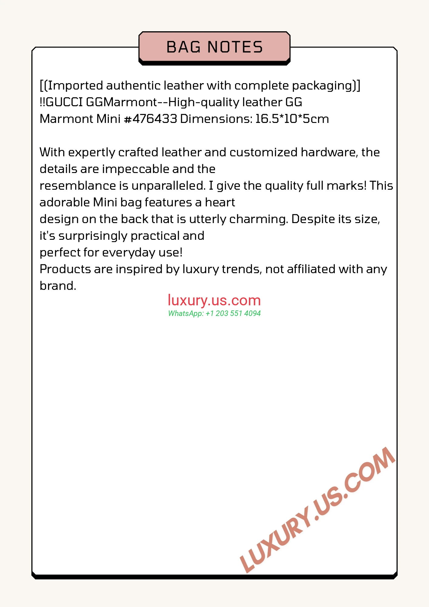 GUCCI GG Marmont G476433 Green 16.5cm 16.5x10x5 cm - Replica Bag high-quality replicas, exquisite design, perfect details.