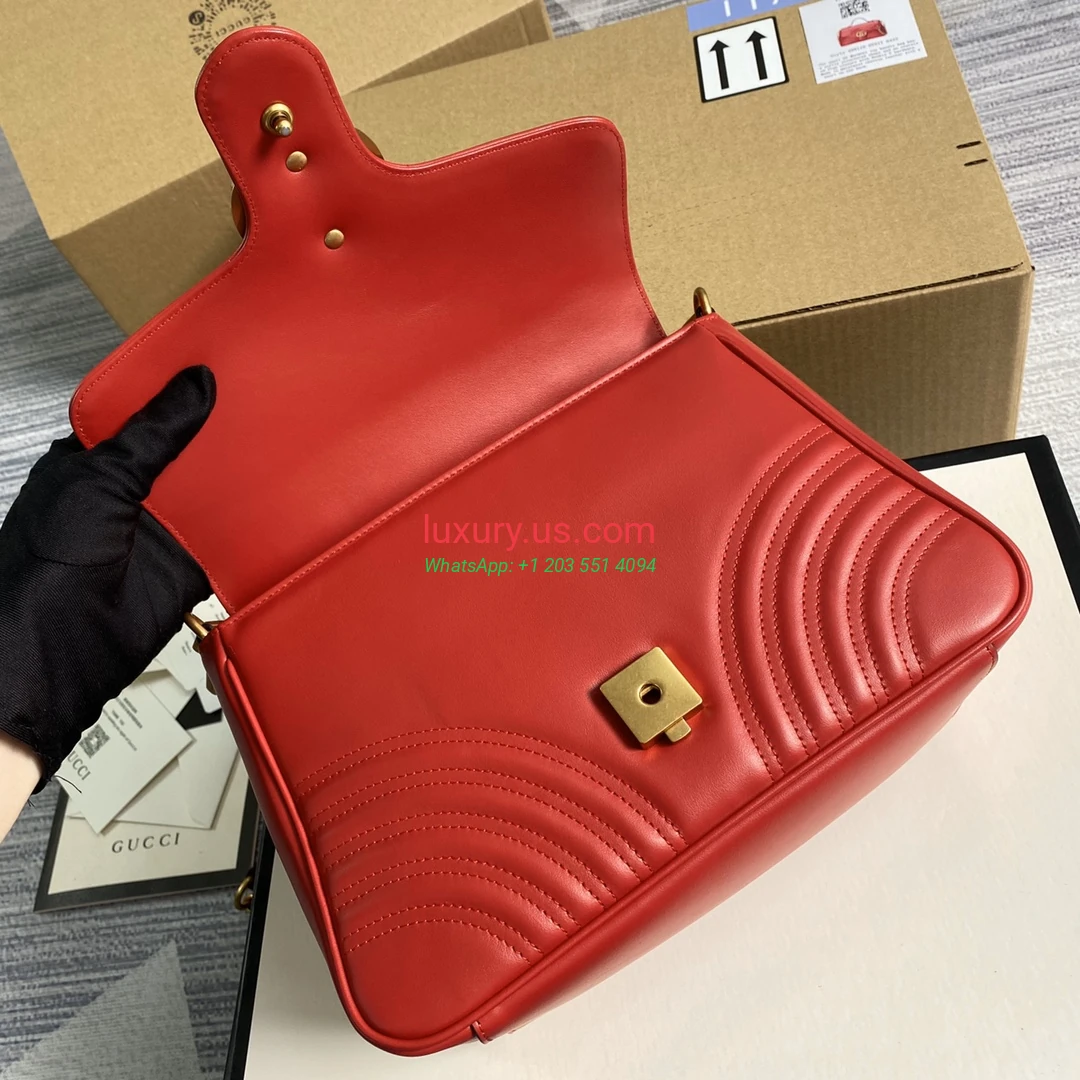 GUCCI GG Marmont G498110 Red 27cm 27x19x10.5 cm - Replica Bag high-quality replicas, exquisite design, perfect details. GUCCI GG Marmont G498110 Red 27cm 27x19x10.5 cm - Replica Bag high-quality replicas, exquisite design, perfect details.