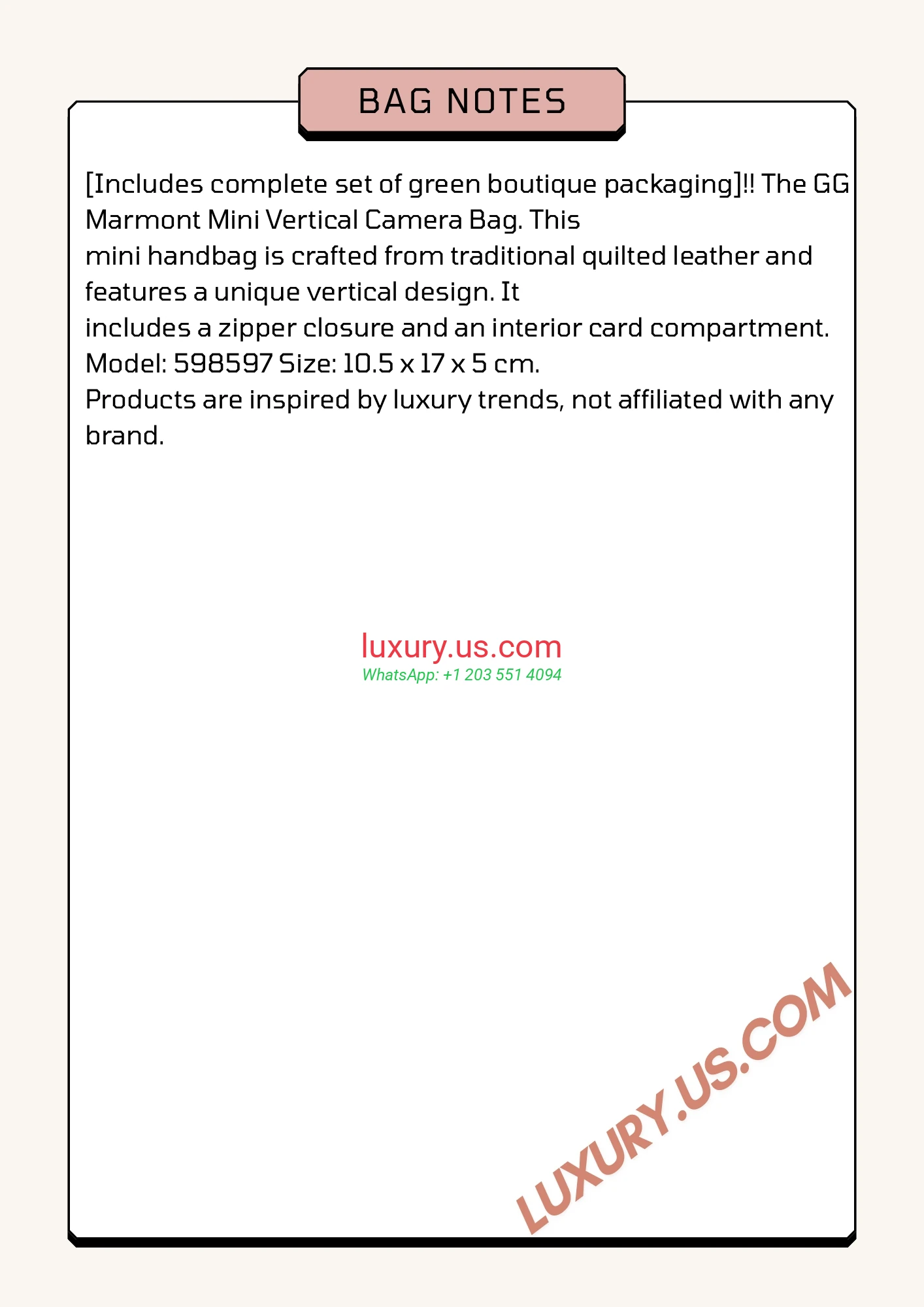 GUCCI GG Marmont G598597 Brown 10.5cm 10.5 x 17 x 5 cm green - Replica Bag high-quality replicas, exquisite design, perfect details.