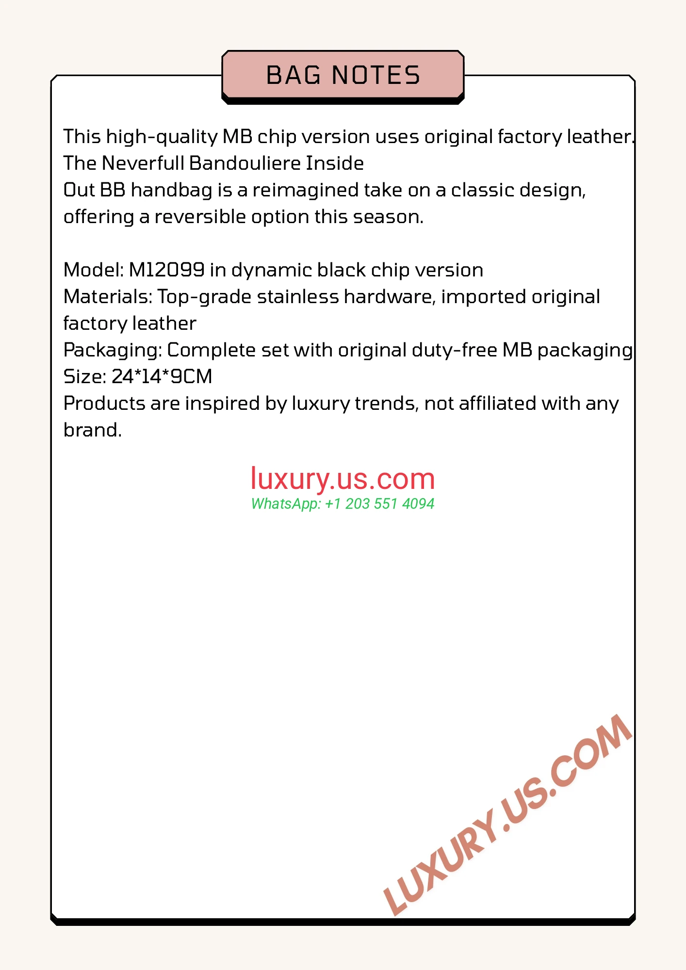 LOUISVUITTON Neverfull M12099 24x14x9 cm dynamic black - Replica Bag high-quality replicas, exquisite design, perfect details.
