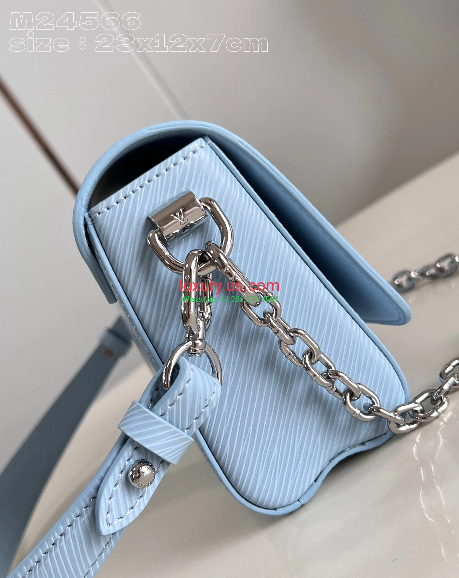 Louis Vuitton Twist M24566 23.5x12x7 cm Sky Blue - Replica Bag high-quality replicas, exquisite design, perfect details. Louis Vuitton Twist M24566 23.5x12x7 cm Sky Blue - Replica Bag high-quality replicas, exquisite design, perfect details.